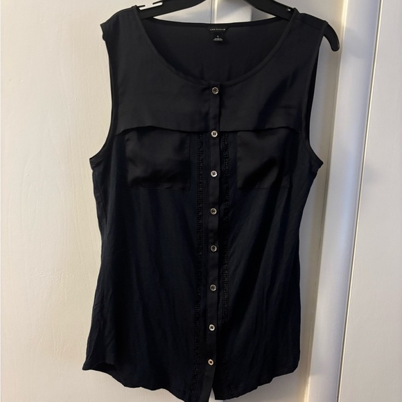 Ann Taylor navy blue Sleeveless Button-Up Top - Picture 1 of 4